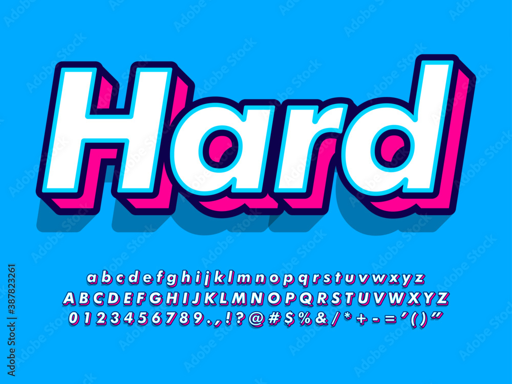 3d White and Magenta Text Effect