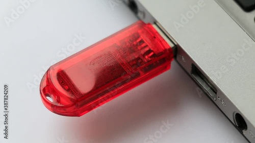 USB flash drive in the laptop