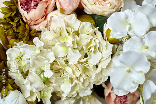 Foto Artificial flower background valentine, wedding, romantic, marriage day