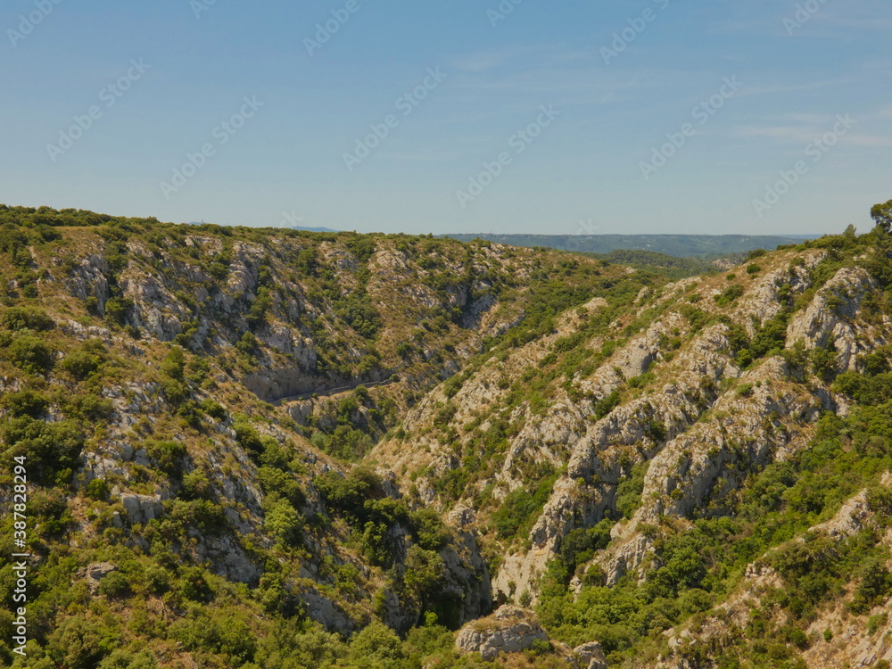 Magnificent landscape of Provence with a deep valley covered with a verdant nature Magnificent landscape of Provence with a deep valley covered with a verdant nature