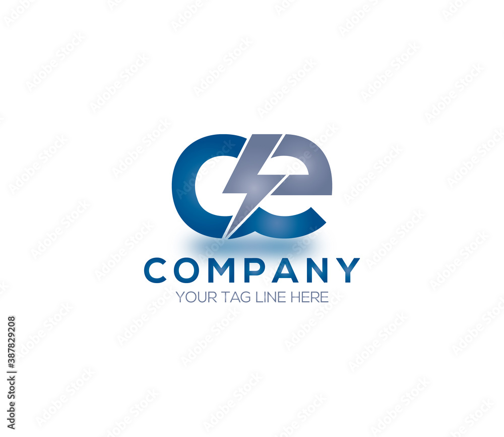 CE Alphabet Electric Logo Design Concept CE Alphabet Electric Logo Design Concept