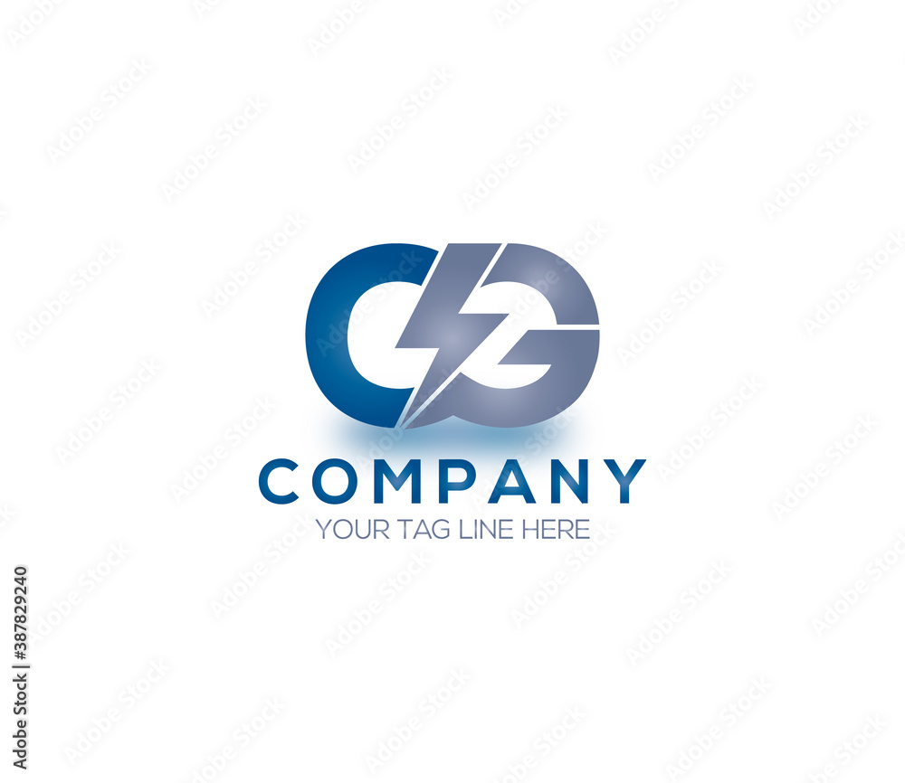 CG Alphabet Electric Logo Design Concept CG Alphabet Electric Logo Design Concept