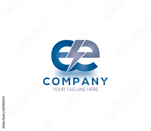 EE Alphabet Electric Logo Design Concept