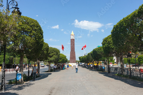 Tunis. Clock On Habib Bourguiba Avenue photo