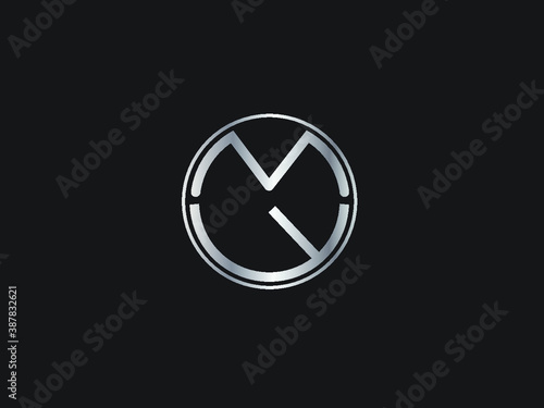 circle shape initial logo letter with circle shape silver color vector design, logo design for business name.