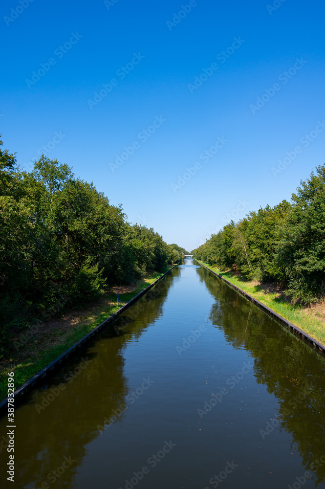 View on Beatrix canal near Eindhoven in sunny day View on Beatrix canal near Eindhoven in sunny day