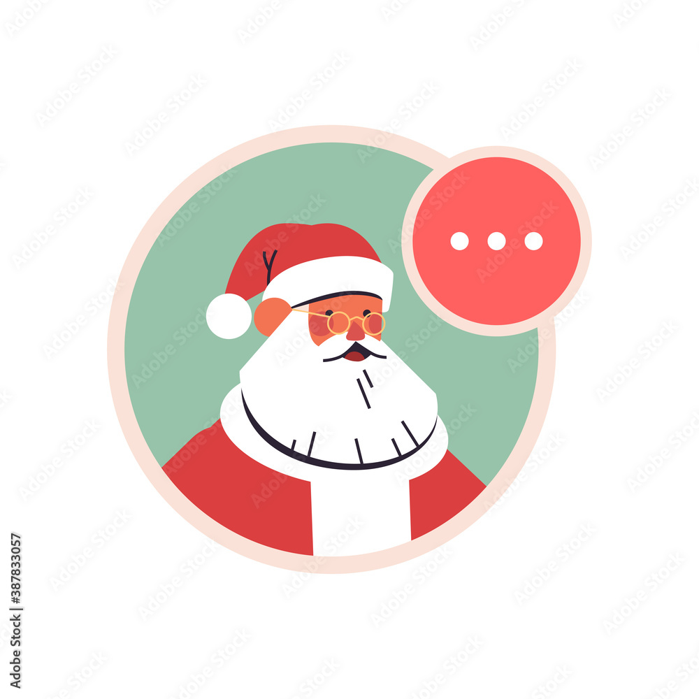 santa claus avatar happy new year merry christmas holidays celebration concept portrait vector illustration santa claus avatar happy new year merry christmas holidays celebration concept portrait vector illustration