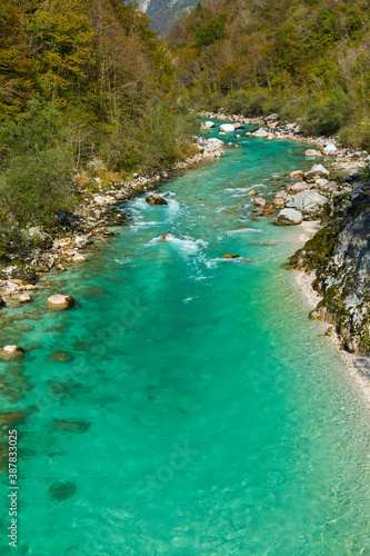 Soca river, Soca Valley, Julian Alps, Municipality of Kobarid, Slovenia, Europe