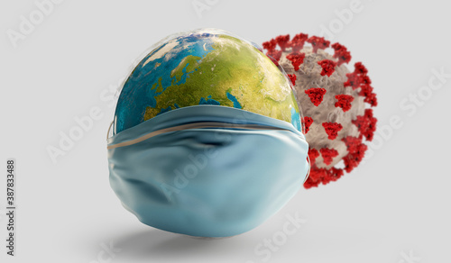 planet earth with surgical ...