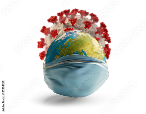 planet earth with surgical ...