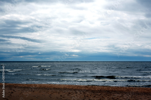 Beautiful sea view on a cloudy summer day