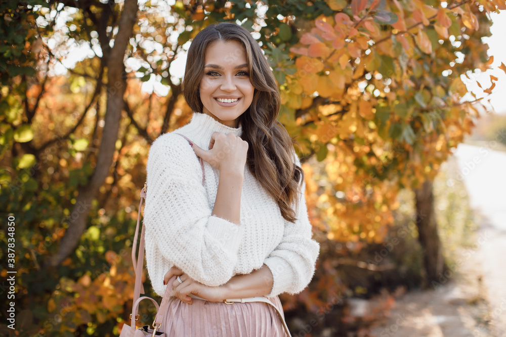 autumn portrait of a happy young woman outdoor autumn portrait of a happy young woman outdoor