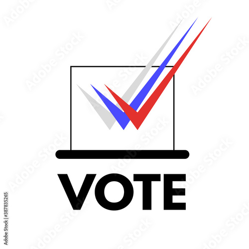 Vote. The concept for the elections. Vector, on a white background, isolated.