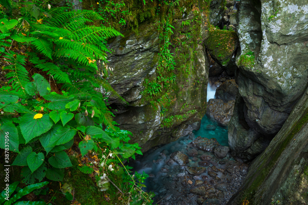 Tolmin Gorges, Soca Valley, Triglav National Park, Julian Alps, Municipality of Tolmin, Slovenia, Europe Tolmin Gorges, Soca Valley, Triglav National Park, Julian Alps, Municipality of Tolmin, Slovenia, Europe