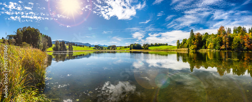 beautiful panoramic landscape in Bavaria, Germany © Wolfilser