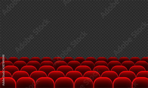 Cinema auditorium banner. Theatre stage. Vector on isolated white background. EPS 10