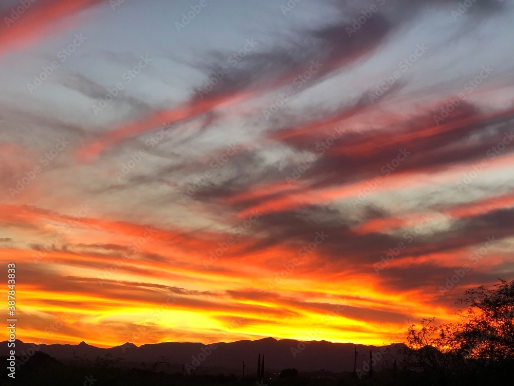 sunset in the mountains