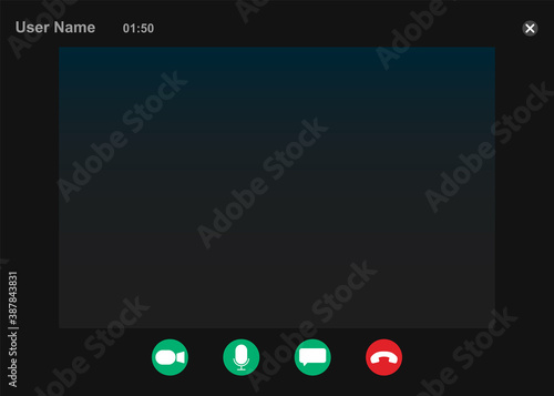 Video call screen template. Vector illustration.