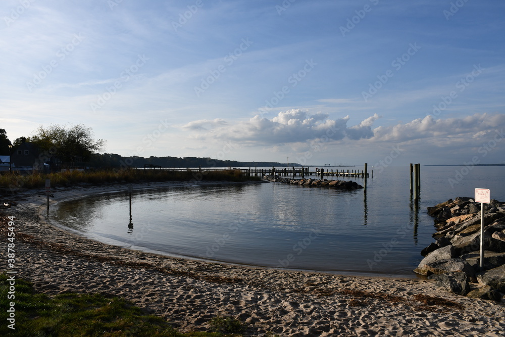 Small cove at the York River. Picture taken at York beach in Yorktown, VA