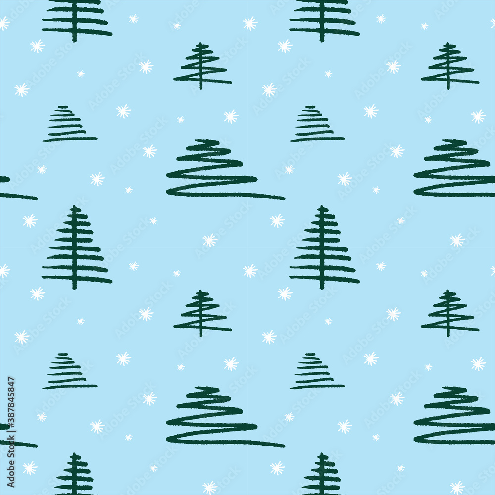 Obraz premium winter tree pattern for background, post, card or websites. High quality illustration