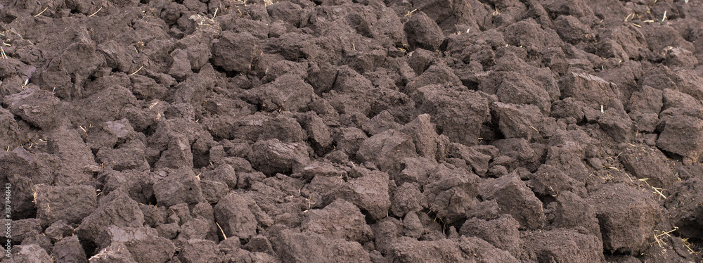 plowed soil in large pieces plowed soil in large pieces