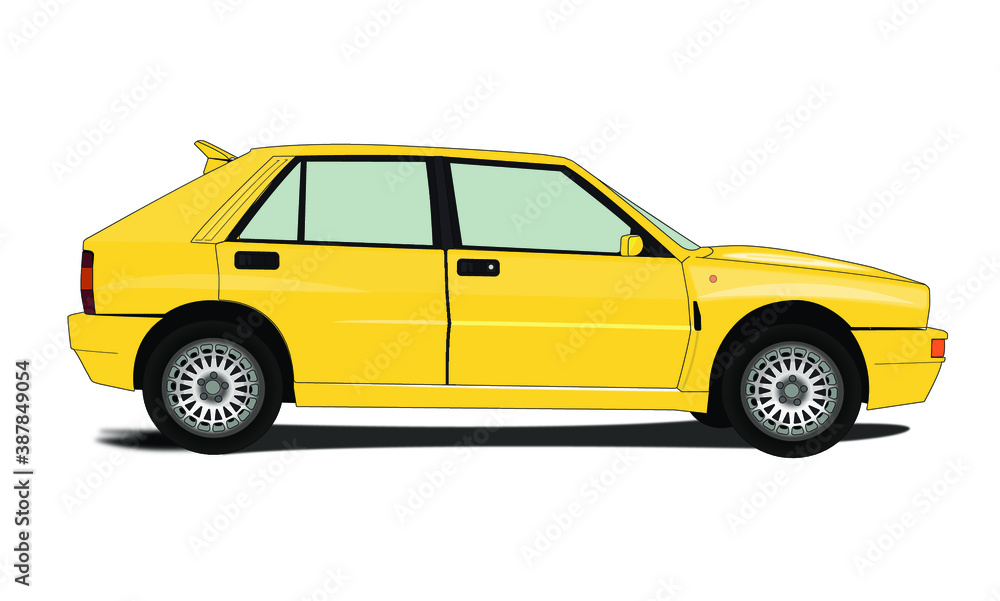 auto da corsa sportiva gialla