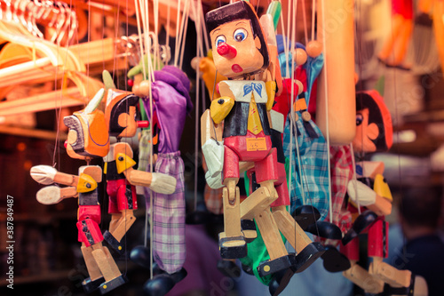 Wooden pinocchio doll with ...