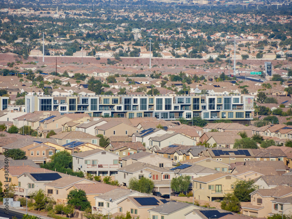 Sunny high angle view of the Henderson skyline Sunny high angle view of the Henderson skyline