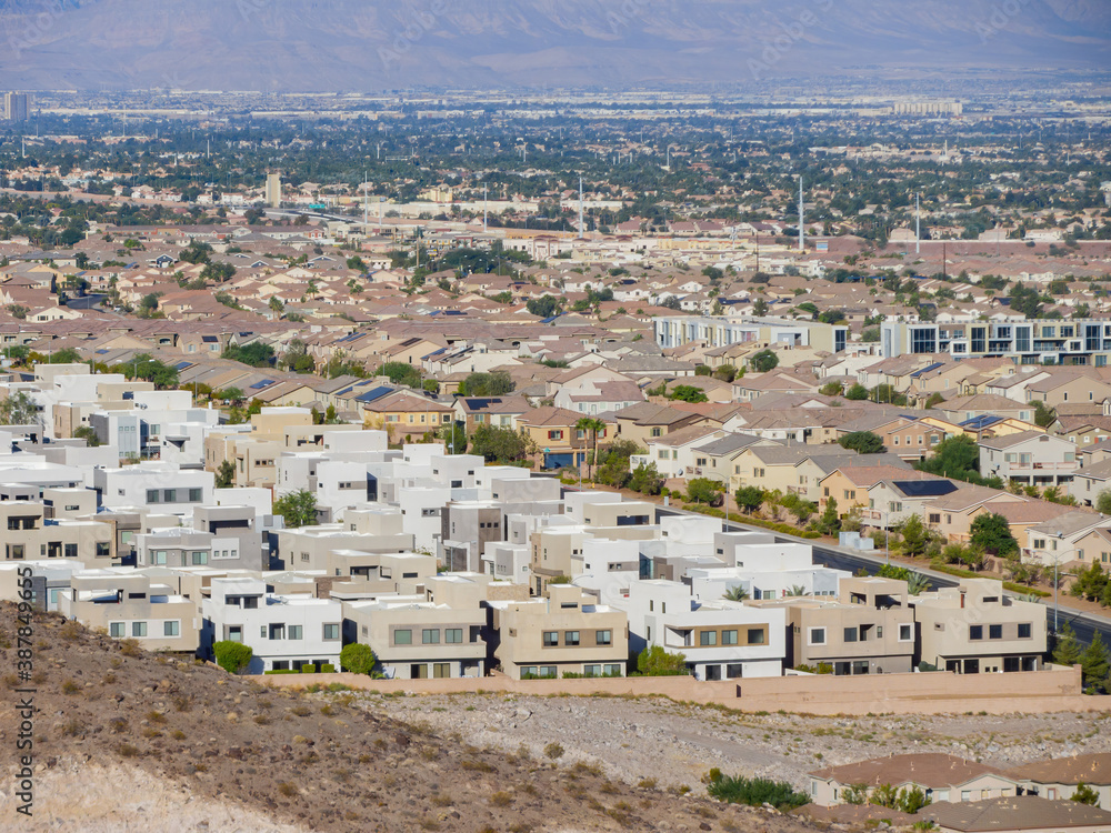 Obraz premium Sunny high angle view of the Henderson skyline