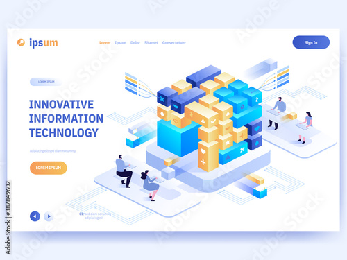 Innovative information technology concept banner template