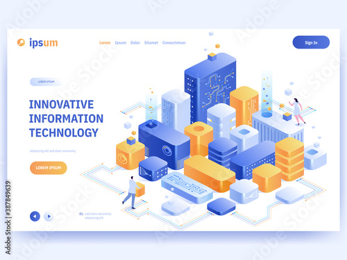 Innovative information technology concept banner template