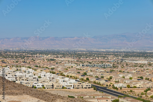 Photography Sunny high angle view of the Henderson skyline
