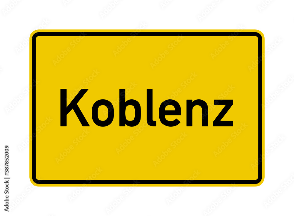 Koblenz city limits road sign in Germany
Koblenz city limits road sign in Germany