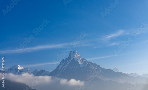 View of Himalaya mountains during ABC trekking 