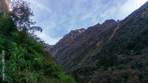 View of Himalaya mountains during ABC trekking 