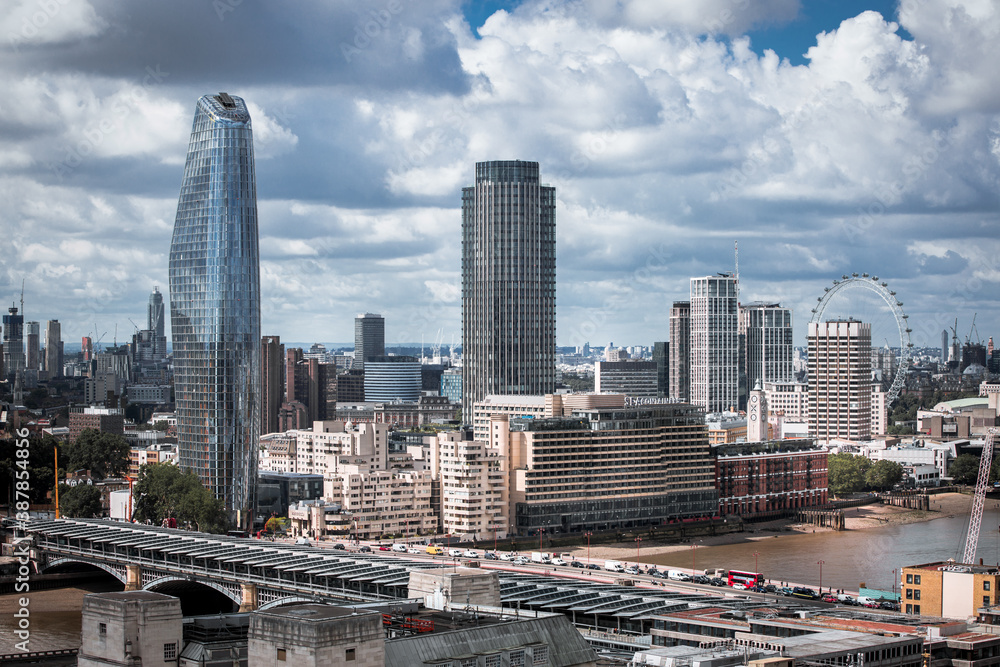 City of London view, business and office area, with skyscrapers, banks and international companies. London UK, 2020