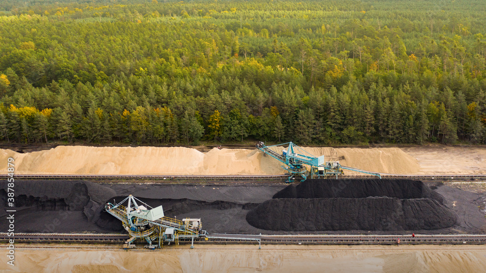 industrial sustainability - mining industry - green nature background