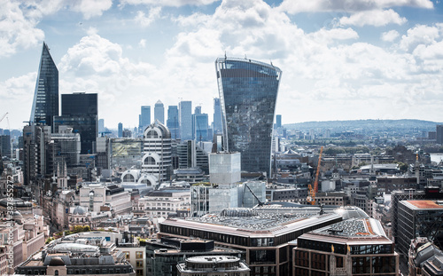 City of London view, business and office area, with skyscrapers, banks and international companies. London UK, 2020