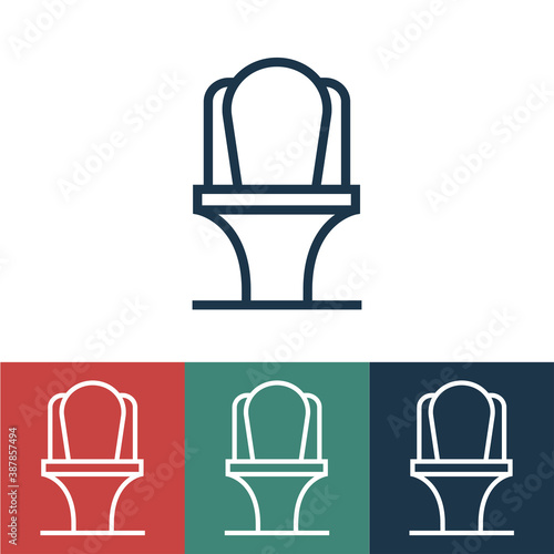 Linear vector icon with toilet