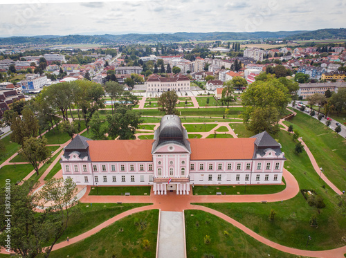 Virovitica, Croatia / 25th September 2020 : Cityscape, town park in Virovitica