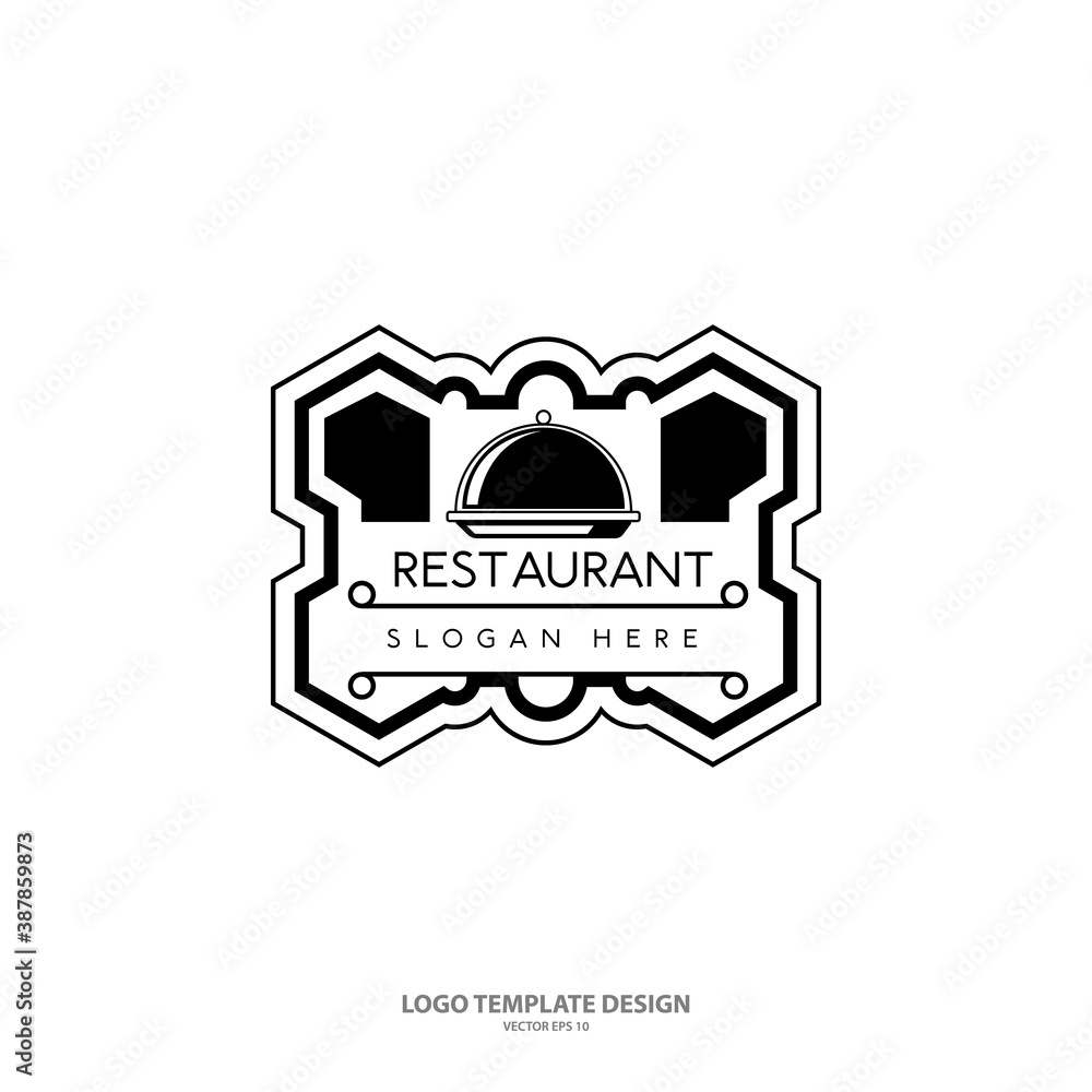 Obraz premium Restaurant logo template design isolated on white background