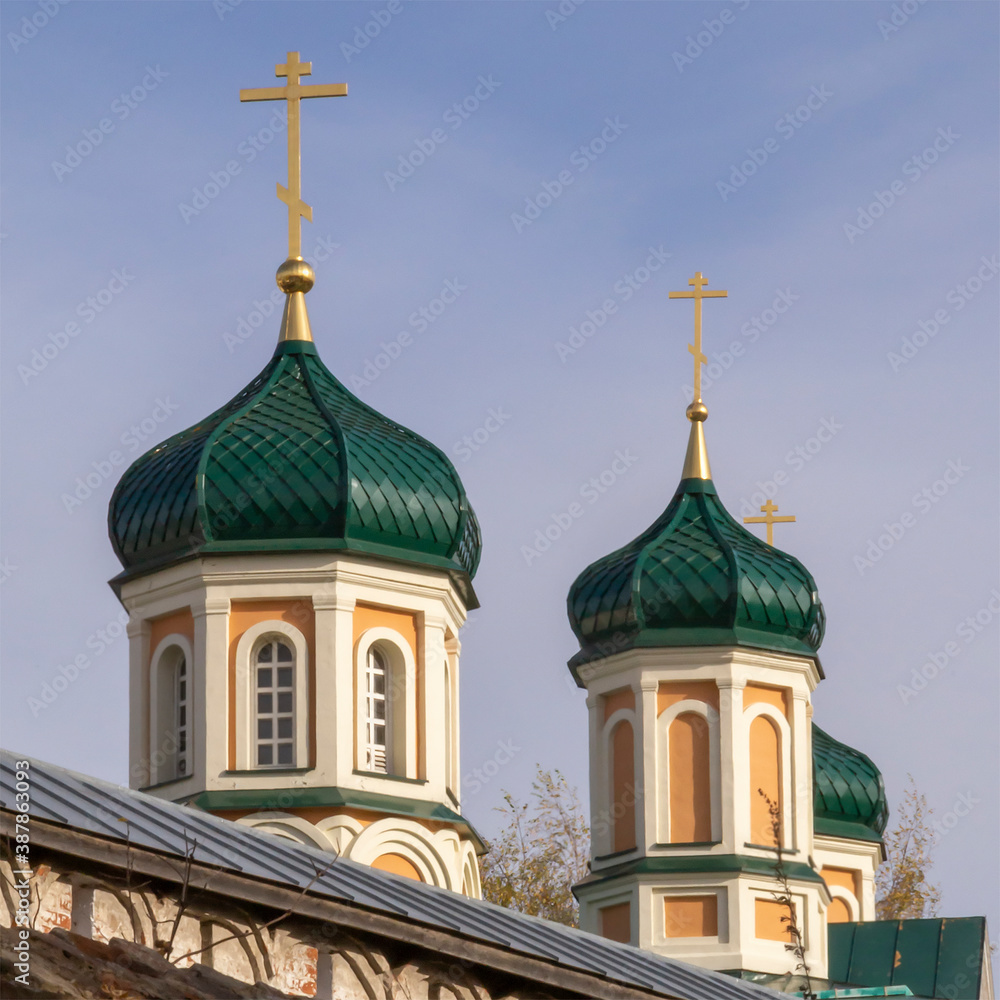 domes of the Church in the monastery
