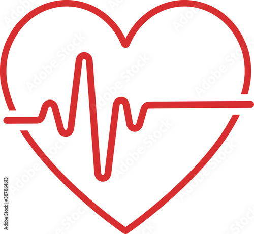  heart rhythm set, Electrocardiogram, ECG - EKG signal, Heart Beat pulse line concept design isolated on white background