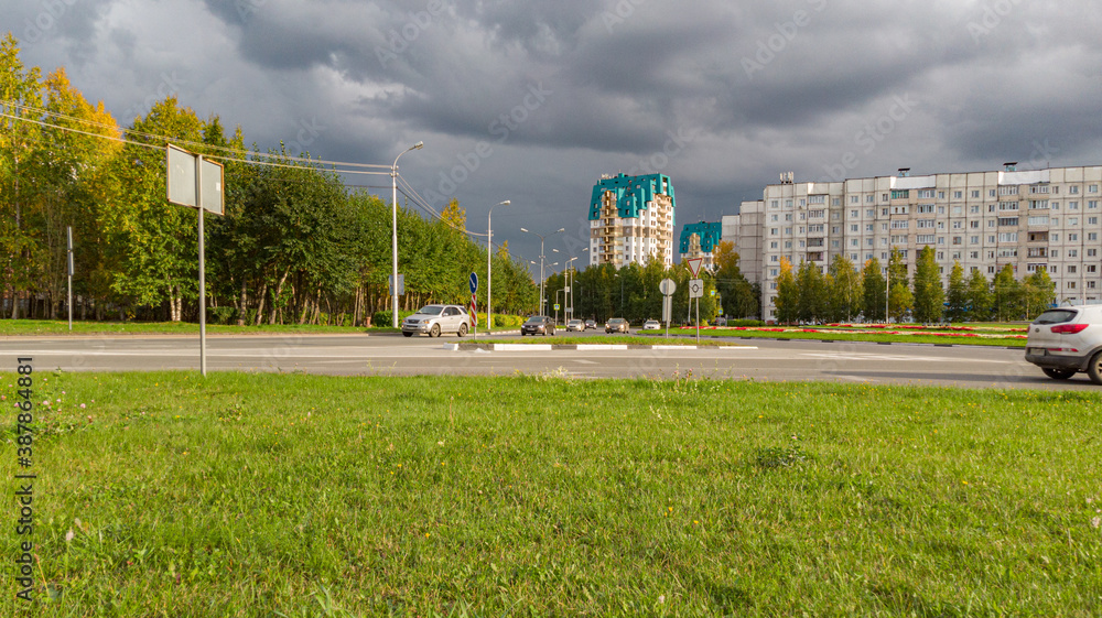 Obraz premium green park in the city center