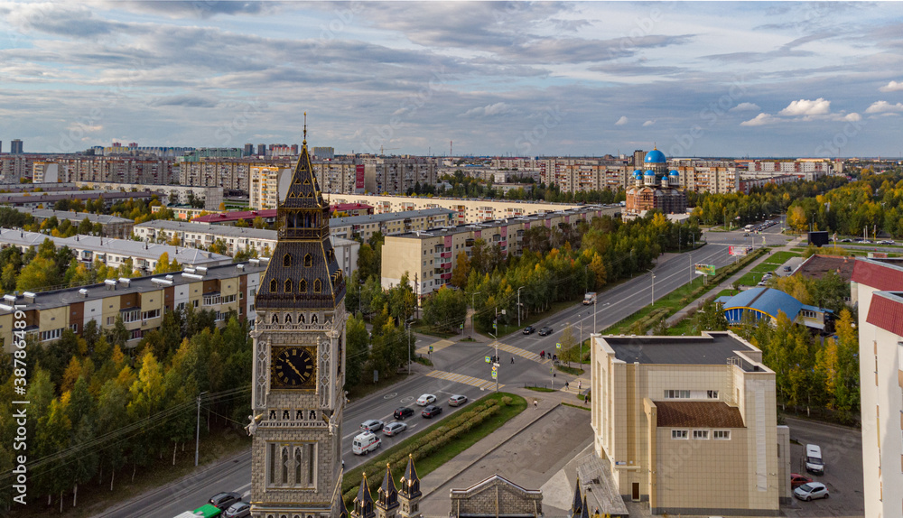Fototapeta premium Building in the form of a tower clock