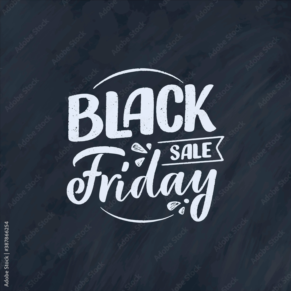 Obraz premium Black friday lettering in modern calligraphy style. Slogan for promotion template and sale banner. Vector