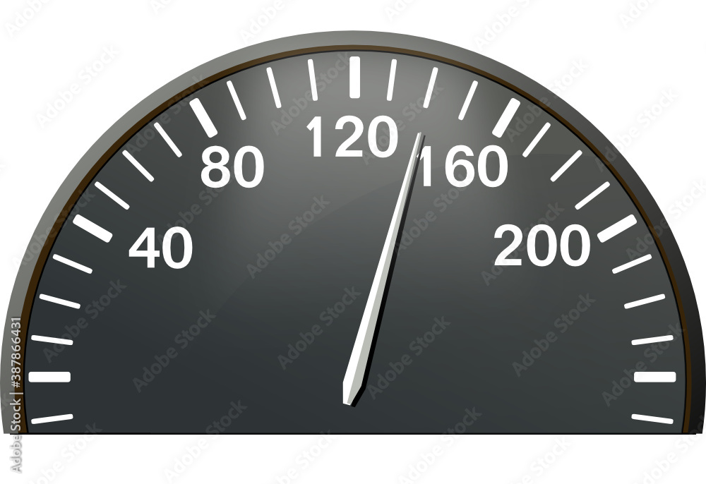 Vector image of a speed meter. A speedometer is a gauge that measures and displays the vehicle's instantaneous ground speed.
Vector image of a speed meter. A speedometer is a gauge that measures and displays the vehicle's instantaneous ground speed.