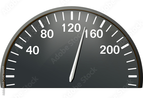 
Vector image of a speed meter. A speedometer is a gauge that measures and displays the vehicle's instantaneous ground speed.