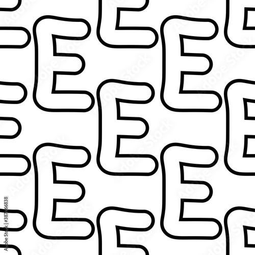 Outline seamless pattern with the letter of the Russian alphabet on a white background. Cute font in flat style. Abstract letter print.
Stock vector illustration for design, decor, fabric, wallpaper