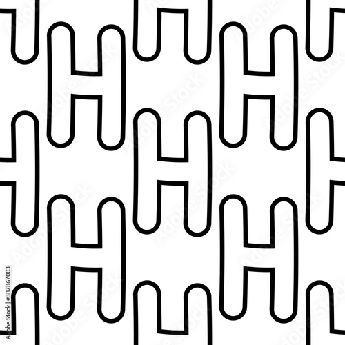 Outline seamless pattern with the letter of the Russian alphabet on a white background. Cute font in flat style. Abstract letter print.
Stock vector illustration for design, decor, fabric, wallpaper